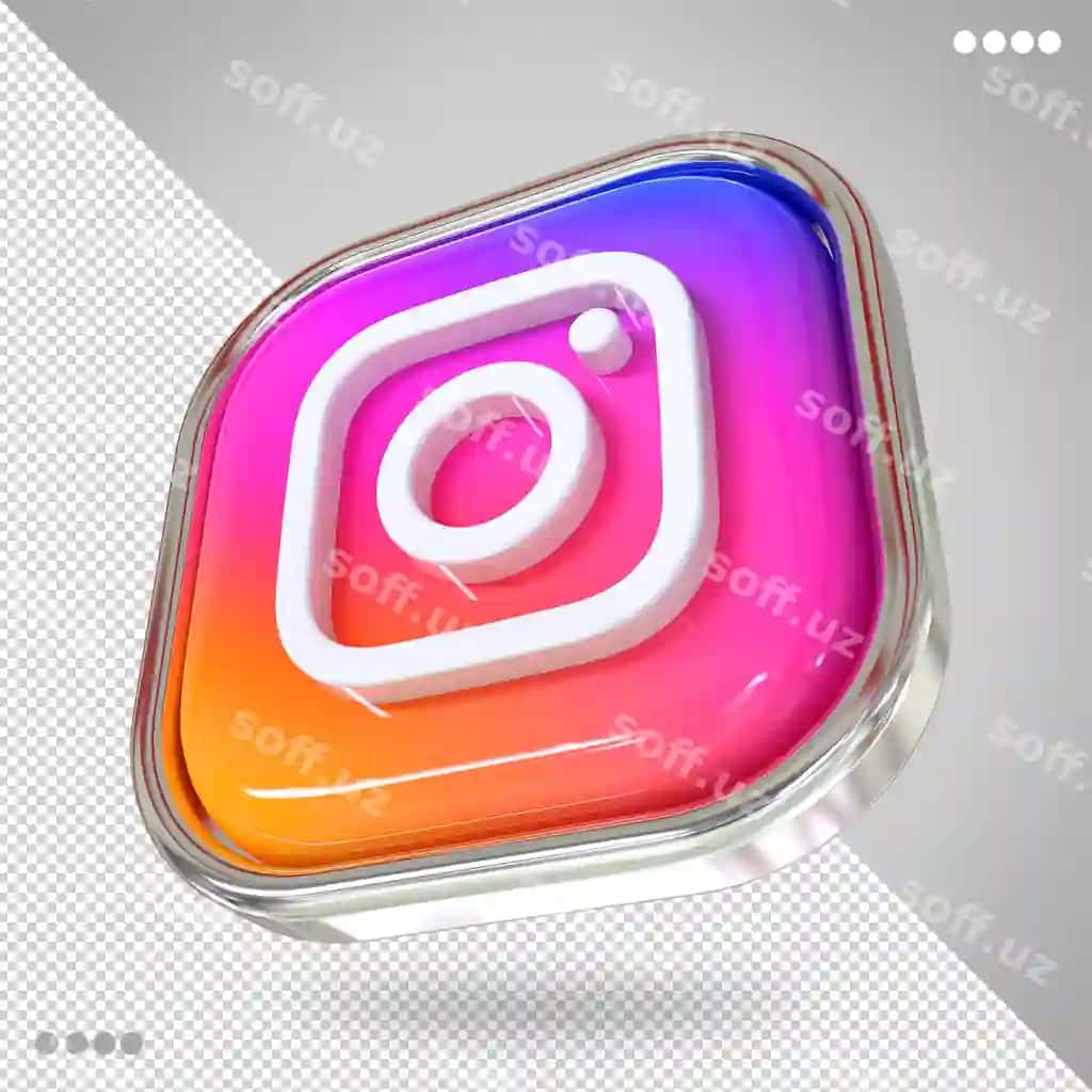 Instagram logotipi ijtimoiy media 3d uslublar | Instagram logo social media 3d styles