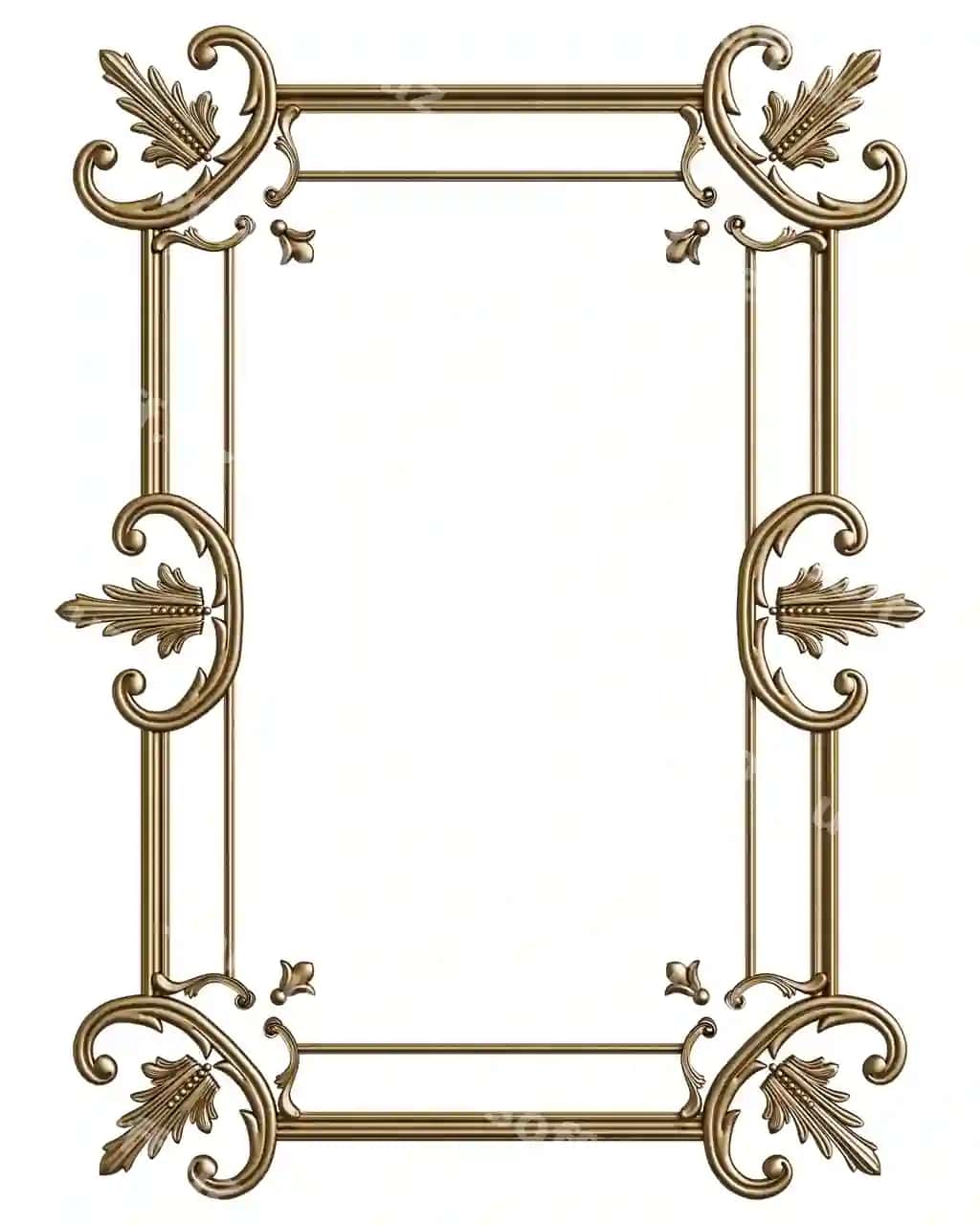 Izolyatsiya qilingan oq fon bilan bezatilgan bezakli klassik kalıplama ramkasi | Classic moulding frame with ornament decor isolated white background