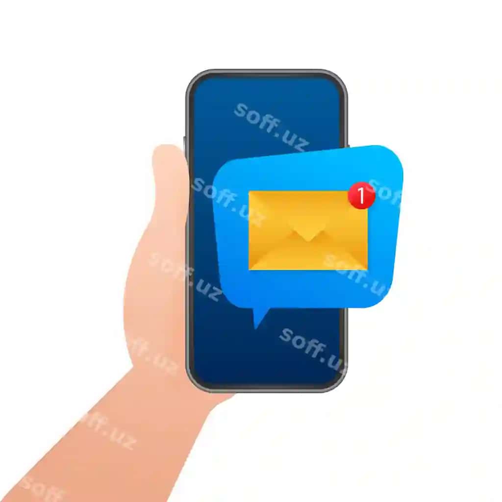 Email bildirishnoma konseptsiyasi Yangi email Akillı telefon ekrani Vektor stok | Email notification concept new email smart phone screen vector stock