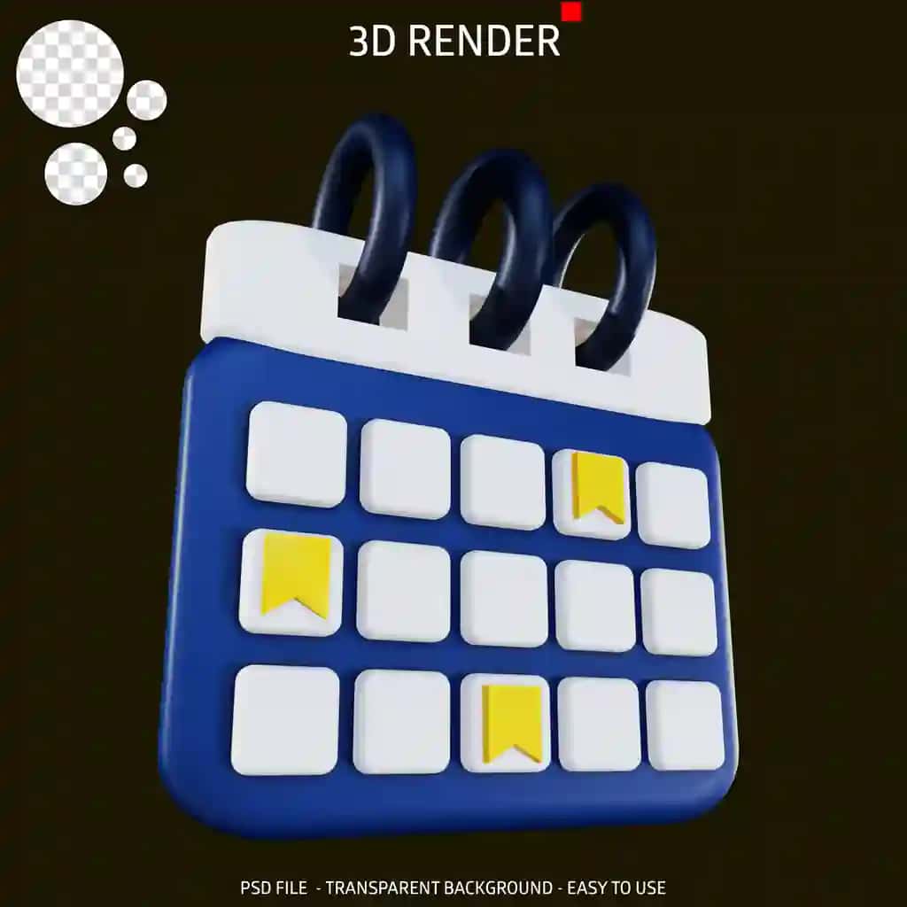 3D render belgisini saqlash sanasi 3 | 3d render icon save date 3