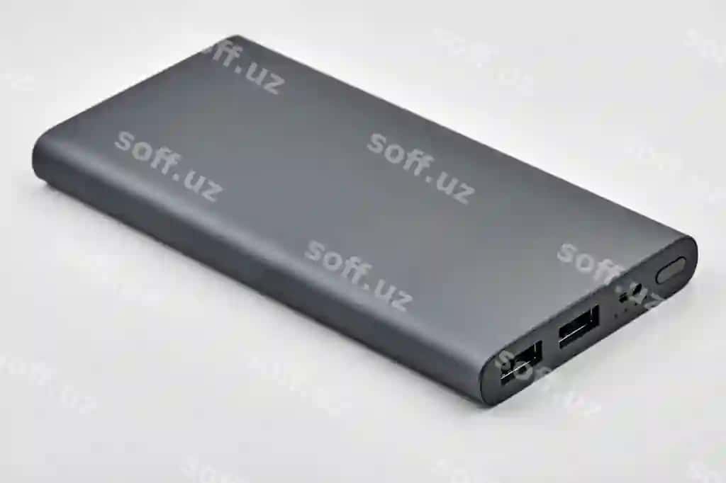 Tashqi qora powerbank ikki usb chiqish portiga ega | External dark powerbank with two usb outputs