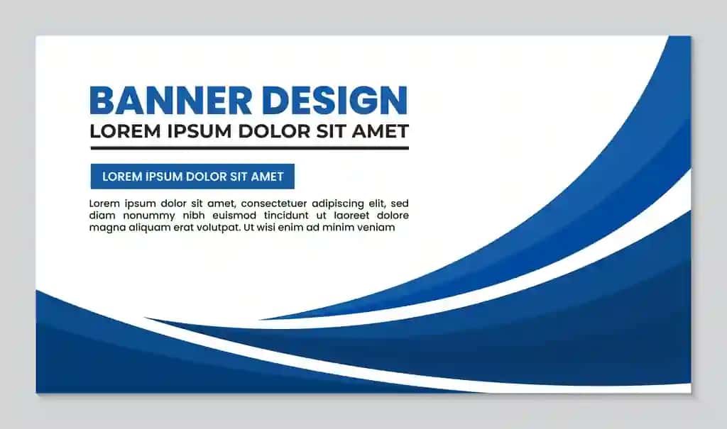 Zamonaviy biznes banner shabloni egri uslubdagi dizayn ko'k fon | Modern business banner template curved style design blue background