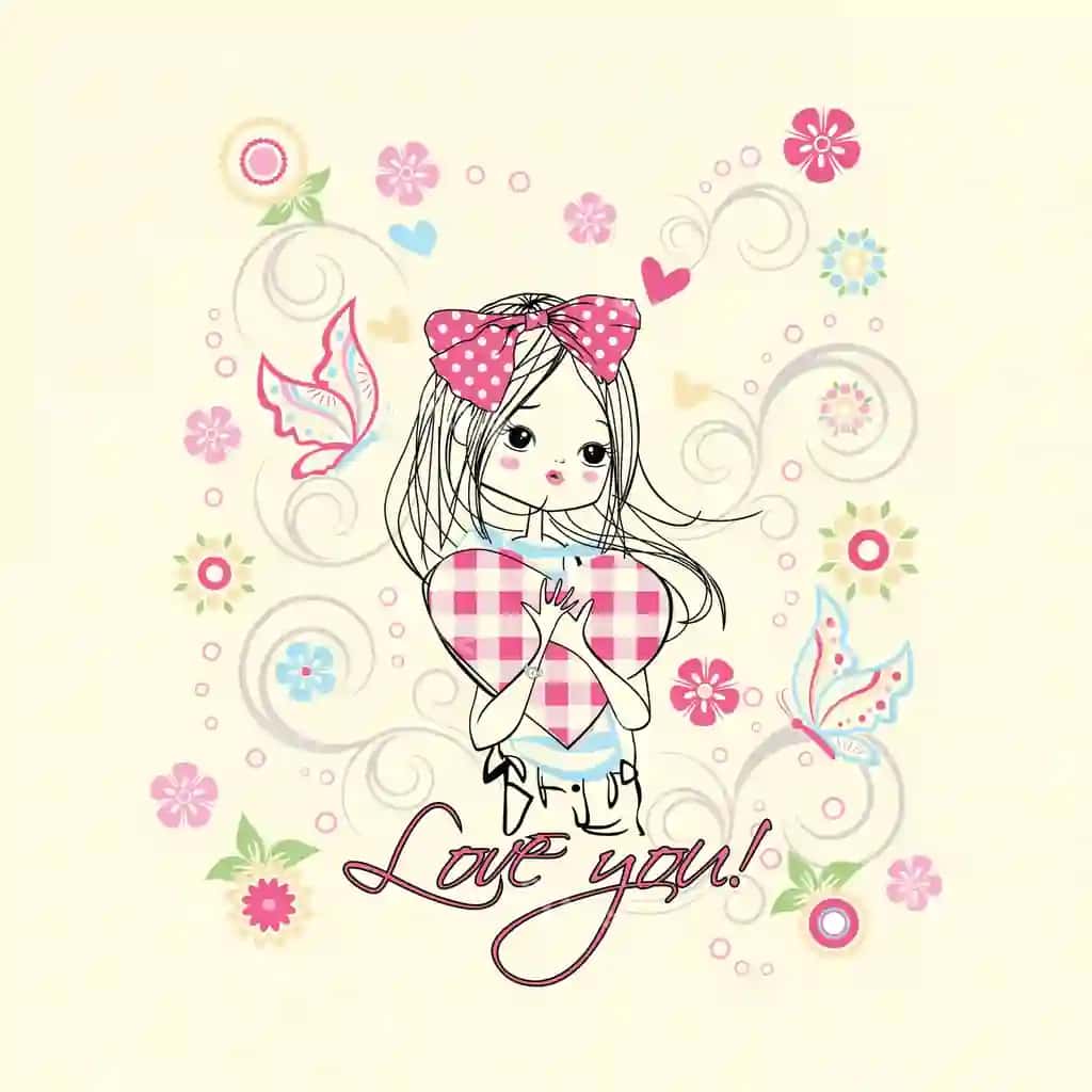 Qo'l bilan chizilgan go'zal qiz vektor illustratsiyasi | Hand drawn beautiful girl vector illustration
