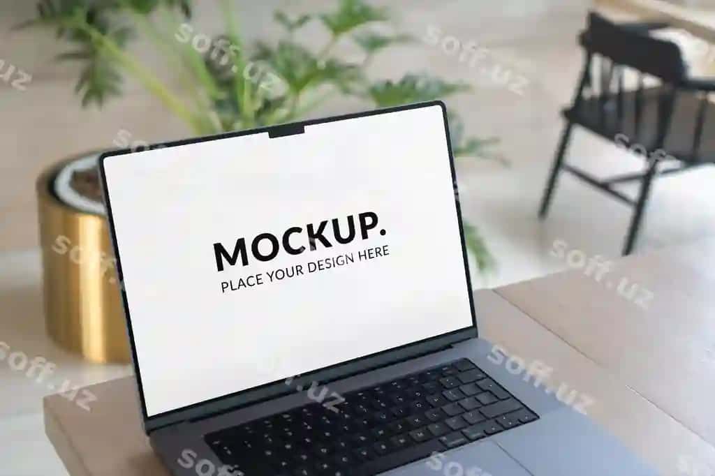 Noutbuk ekrani maket bilan | Laptop screen with mockup