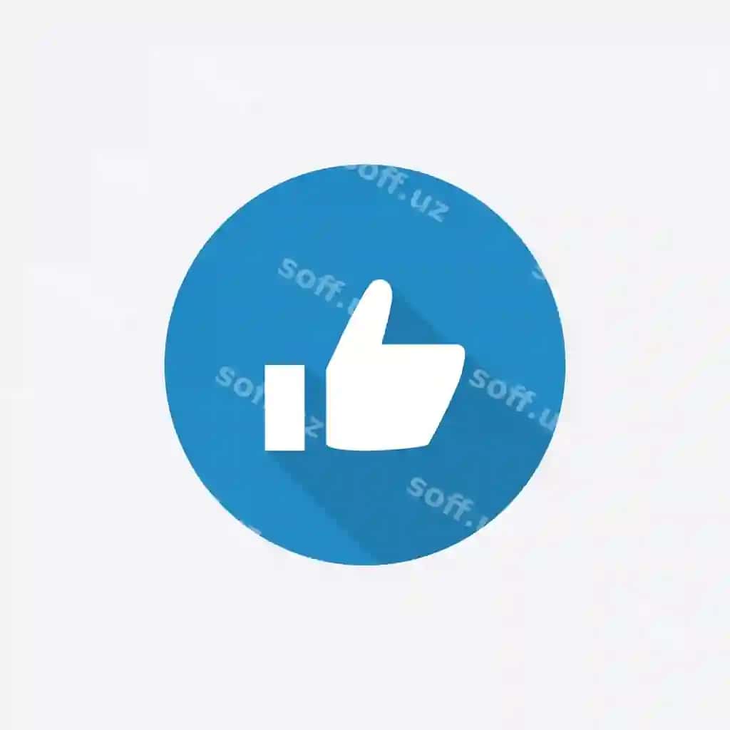 Mayli, uzun shadowxa bilan tekis koʻk oddiy belgi | Ok flat blue simple icon with long shadowxa