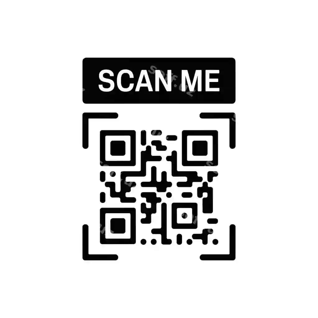 Meni skanerlash bo'yicha ko'rsatma bilan QR kodi | Qr code with scan me instruction