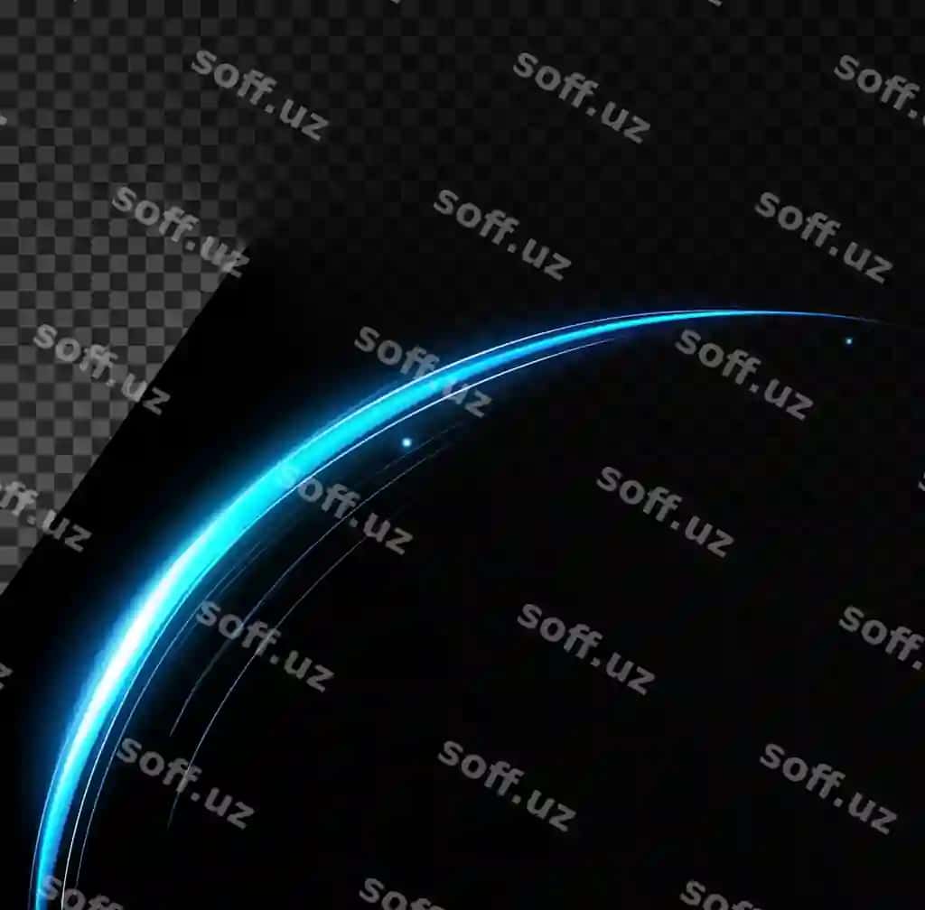 Moviy porlayotgan to'lqinlar shaffof fon | Blue glowing waves transparent background
