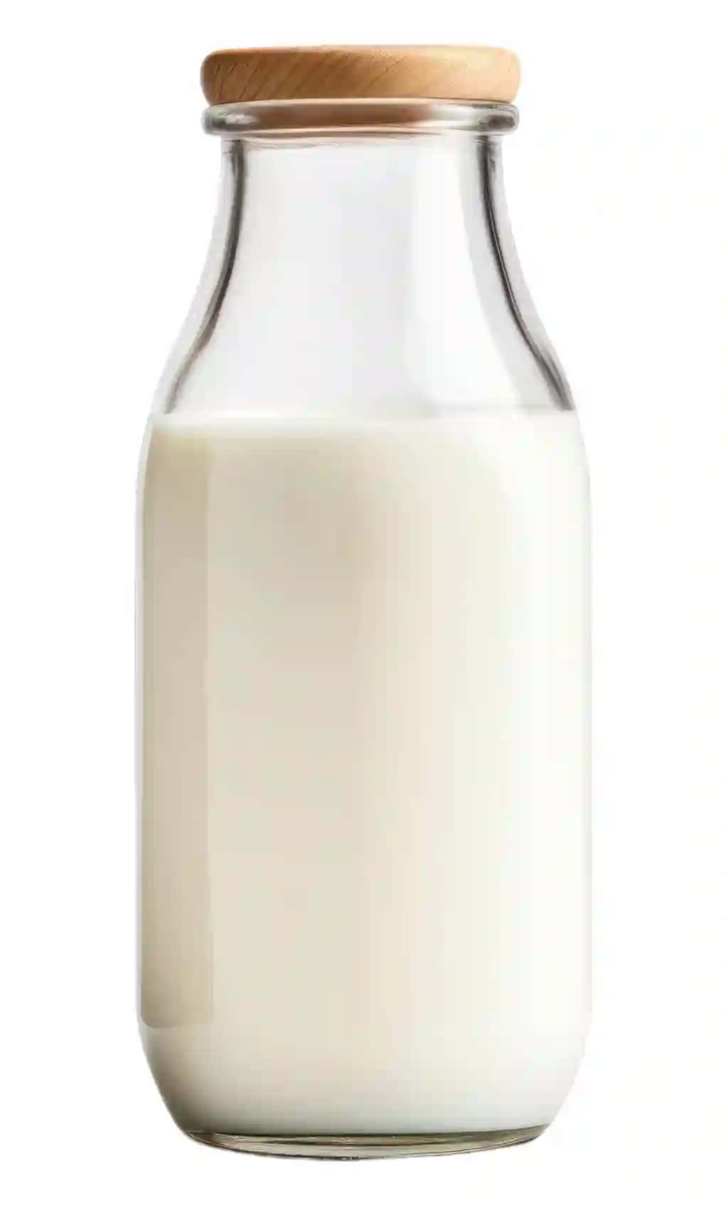 Yog'och qopqoqli yangi sutli klassik shisha shisha | Fresh milk classic glass bottle with wooden cap