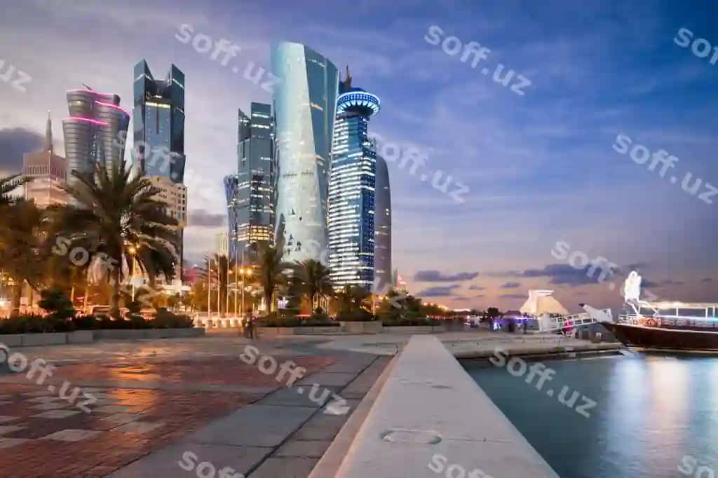 Gömböz binolar sahil kechki | Skyscrapers shore dusk