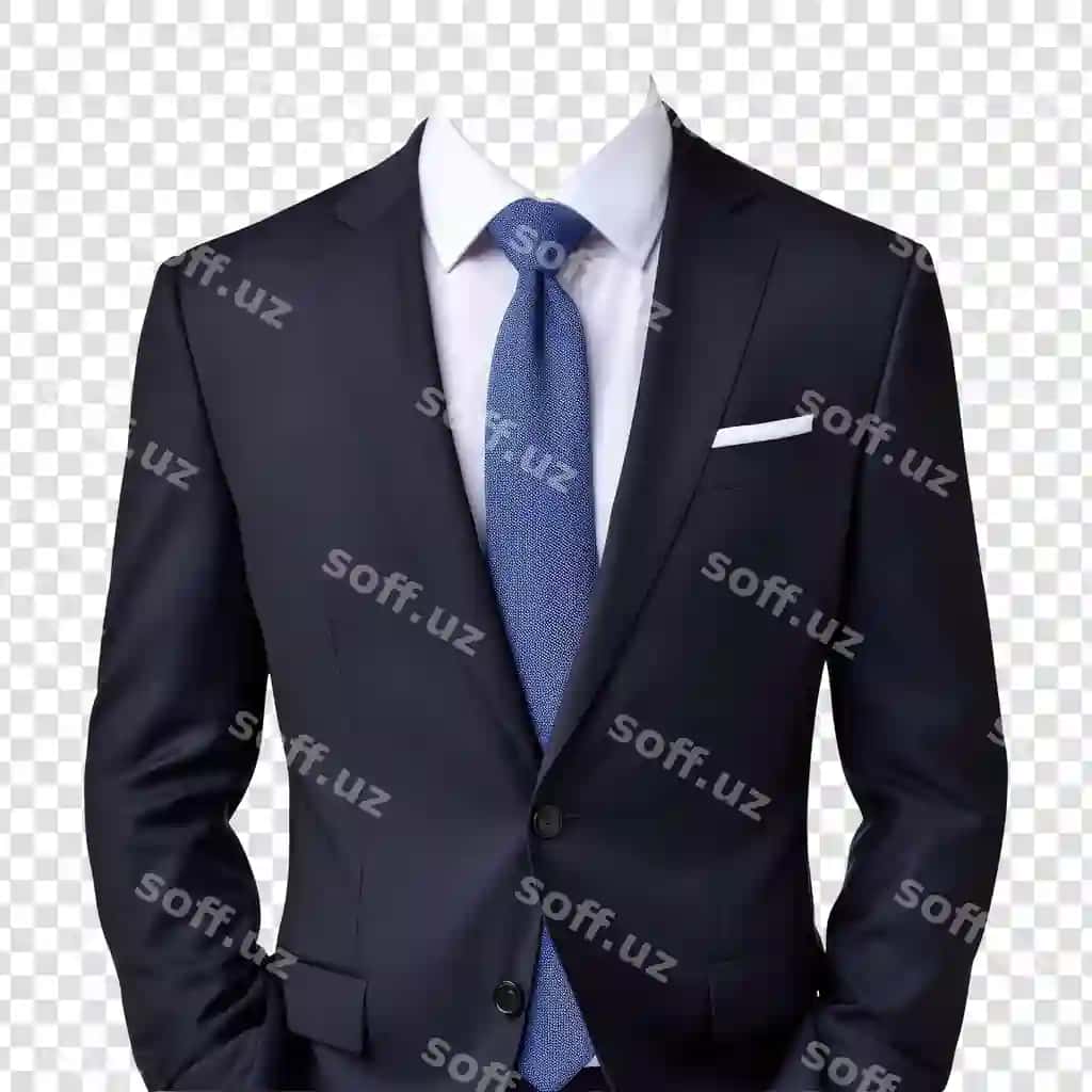 To'q ko'k rangli biznes kostyum shaffof fon | Navy blue business suit transparent background