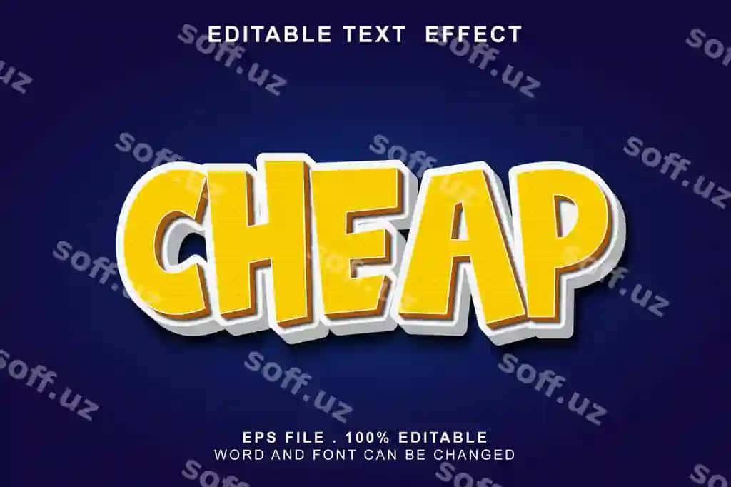 Matn effektlarini tahrirlash mumkin bo'lgan arzon narxlar | Text effect editable cheaps