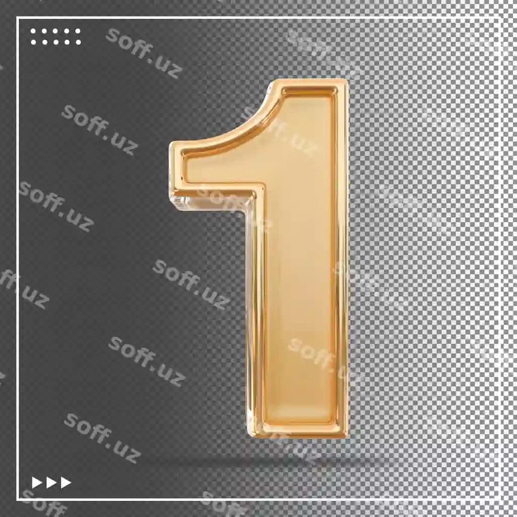 Oltin 1 raqam 3D | Gold number 1 3d