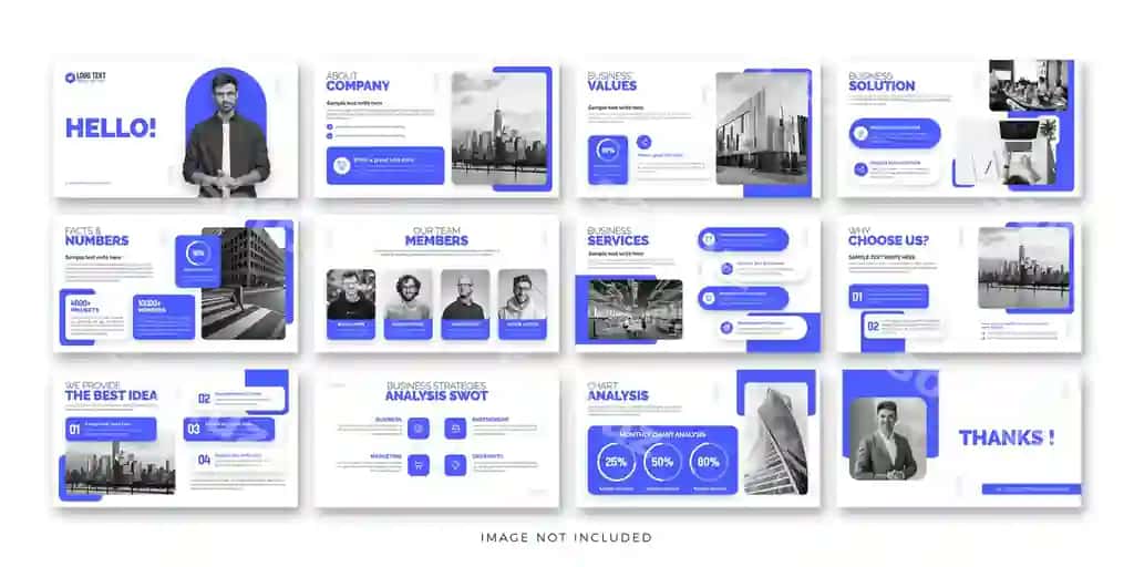 Ijodiy biznes PowerPoint taqdimotining ochilish sahifasi slayd shabloni | Creative business powerpoint presentation landing page slide template