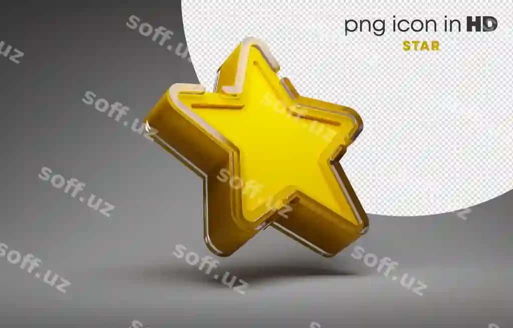 To'g'ridan-to'g'ri yuqorida shaffof fon yulduzi bilan 3D belgisi | 3d icon with transparent background star right up