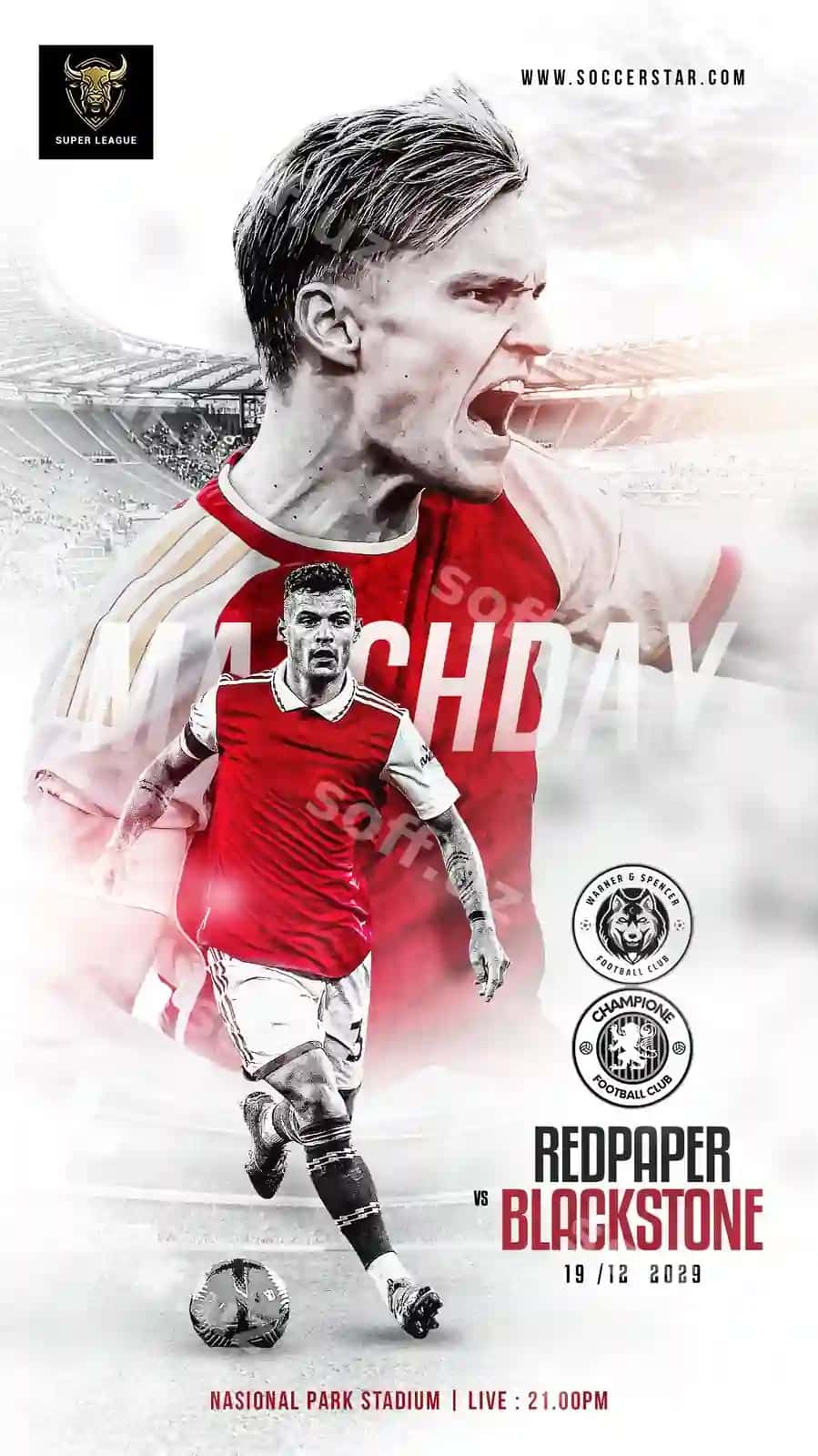 Futbol sport matcha kuni flyer poster ijtimoiy tarmoqlar post banner instagram | Soccer sports matchday flyer poster social media post banner instagram