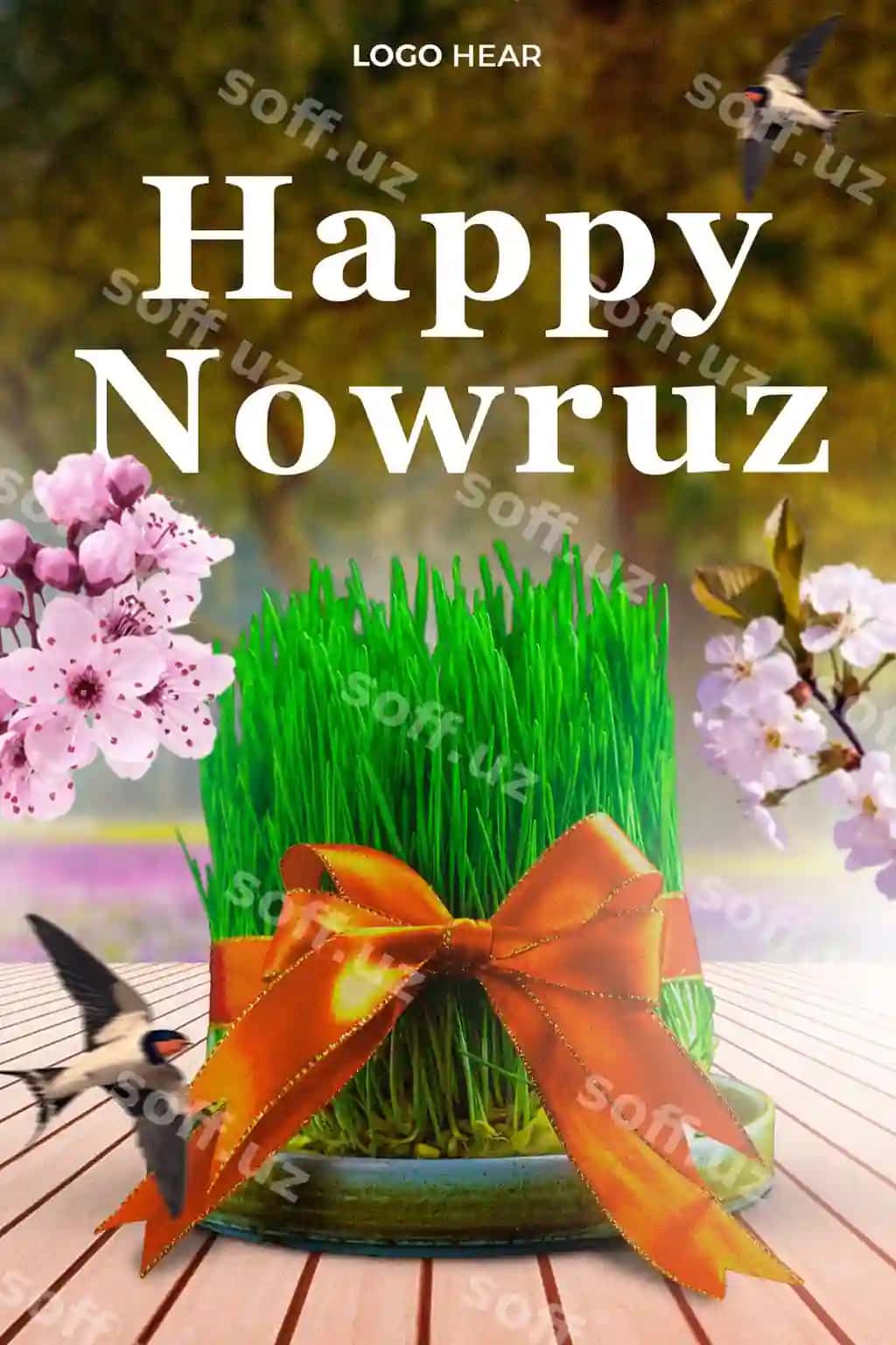 Baxromli Navruz bayrami uchun psd post | Happy nowruz holiday psd post