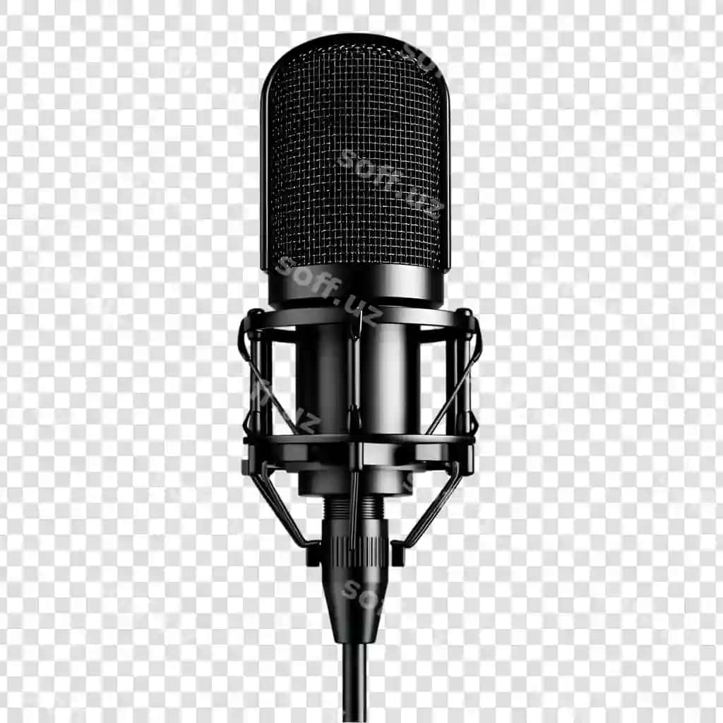Qora studiya mikrofonini yozib olish uchun audio uskuna | Black studio microphone recording audio equipment