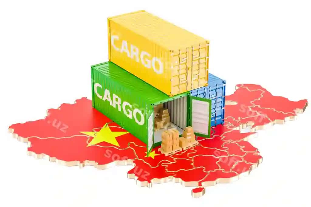 Xitoydan yuk tashish tushunchasi 3D renderlash | Cargo shipping from china concept 3d rendering