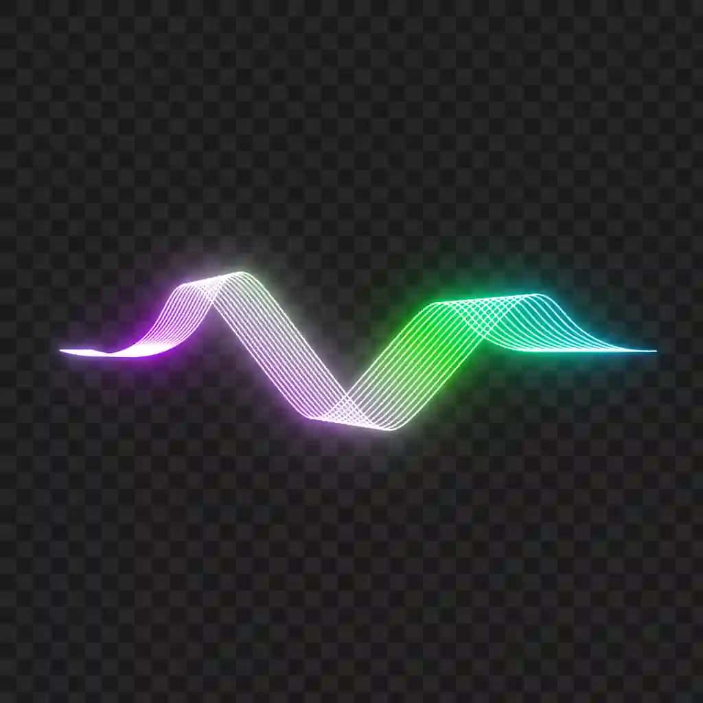 Rangli neon to'lqin futuristik porlayotgan yorug'lik chizig'i mavhum dizayn | Colorful neon wave futuristic glowing light line abstract design