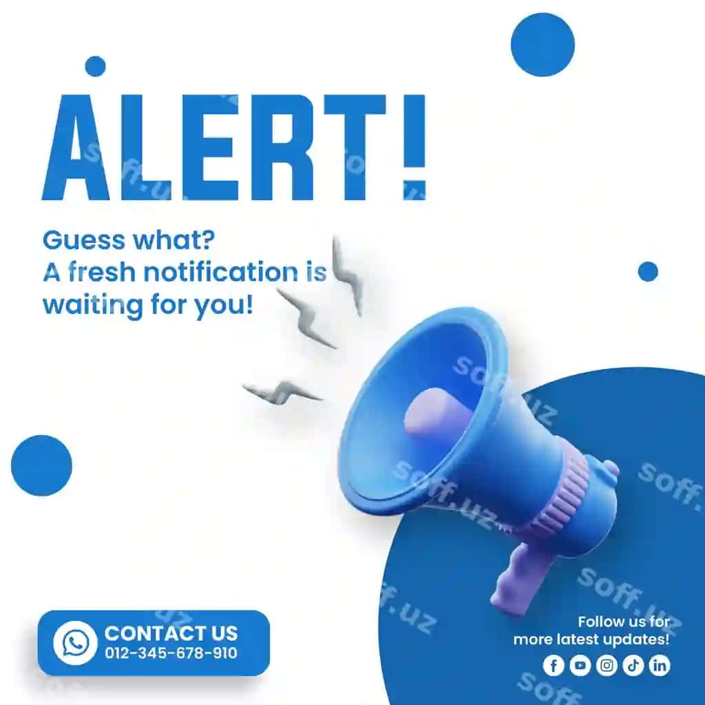Muhim e'lon ijtimoiy tarmoqlar posti | Important announcement social media post