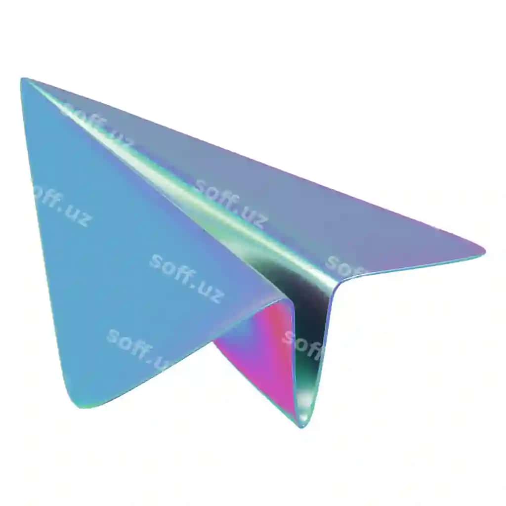 Png 3d metall qog'oz samolyot shaffof fon | Png 3d metallic paper plane transparent background