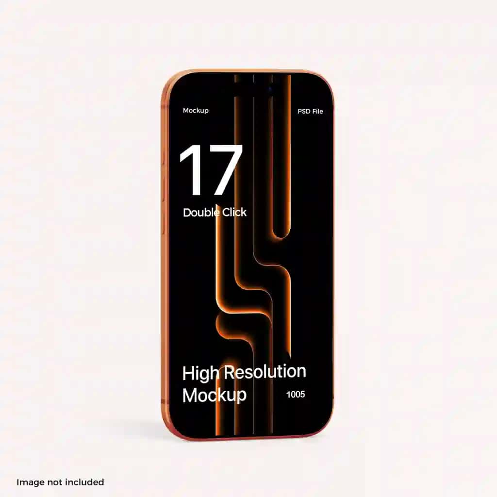 Smartfon 17 pro max qurilma maketi brending ilovasi dizayni | Smartphone 17 pro max device mockup branding app design