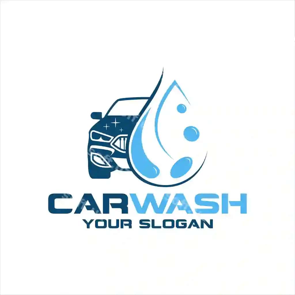 Avtomobil yuvish xizmati avtomobilga aloqador logo dizayn shabloni | Car wash service automotive logo design template