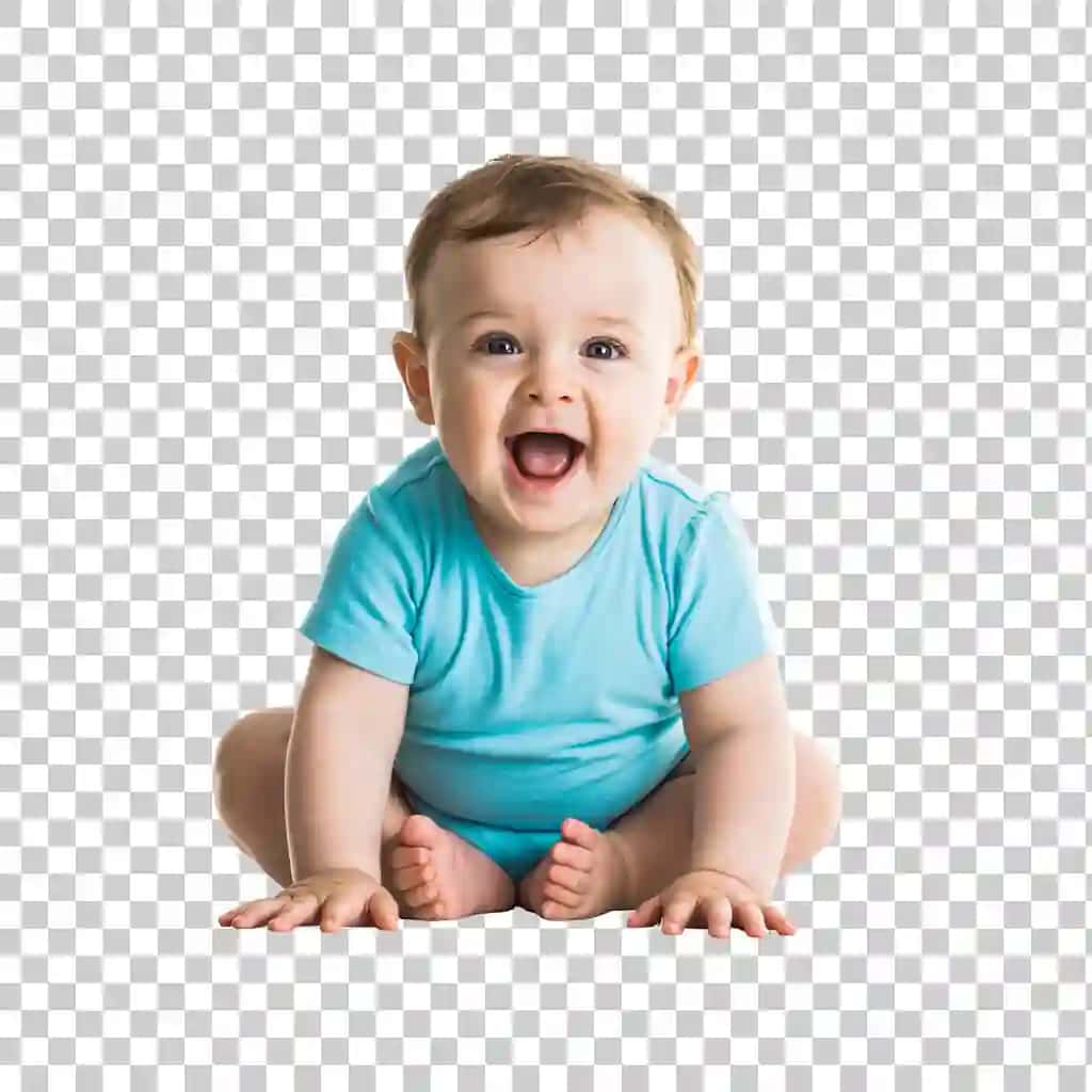 Yoqimli, baxtli chaqaloqning kulayotgan shaffof foni | Adorable happy baby laughing transparent background