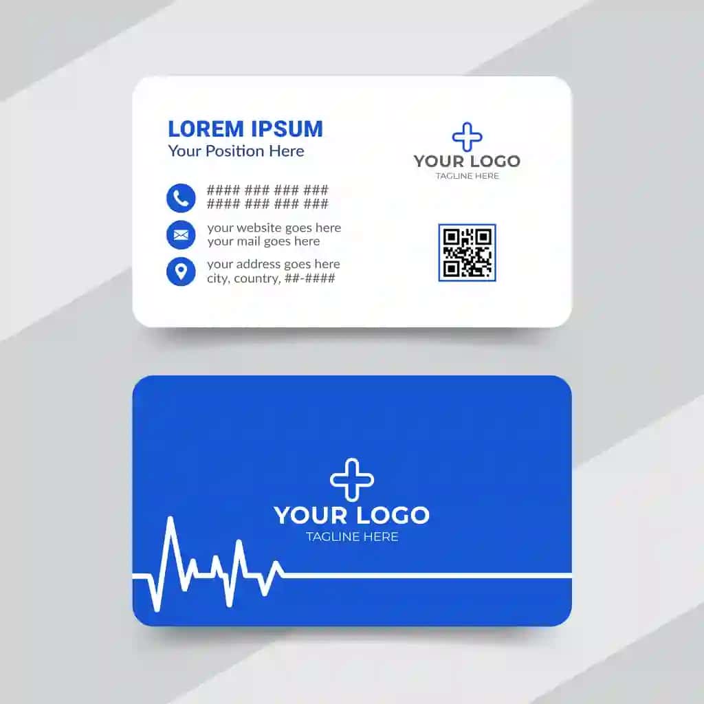 Zamonaviy sog'liqni saqlash shifokori tashrif qog'ozi shabloni dizayni old tomoni | Modern healthcare medical doctor business card template design front