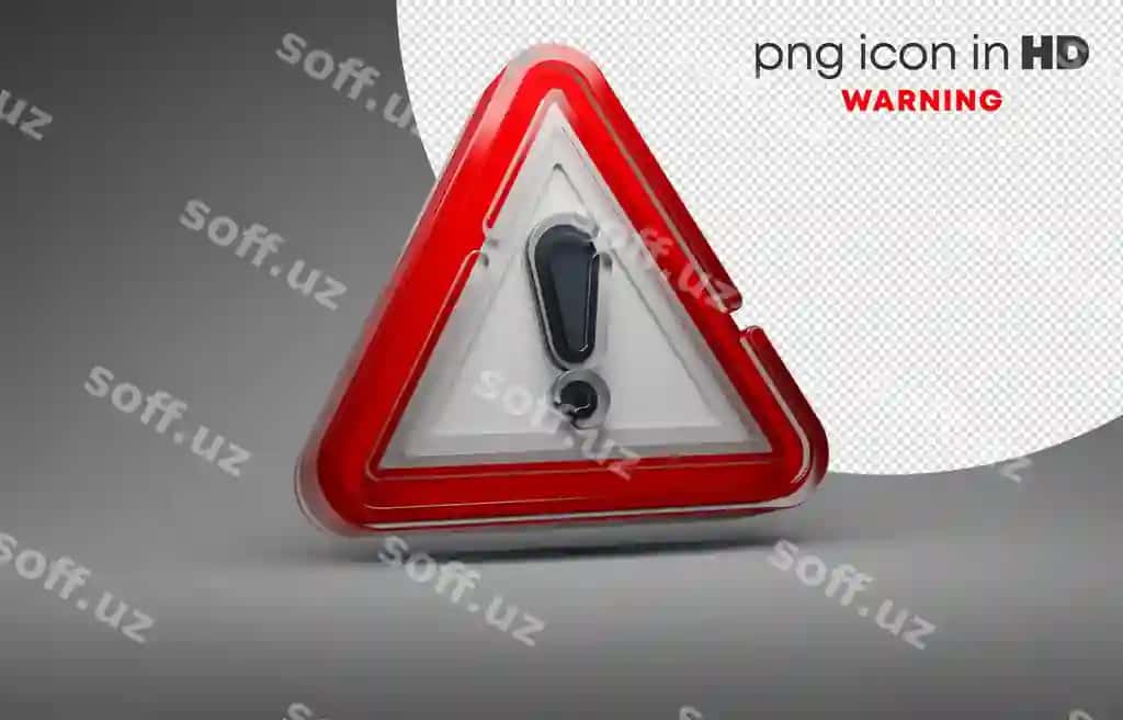 Shaffof fonda ogohlantirish o'ngga ega 3D belgisi | 3d icon with transparent background warning right
