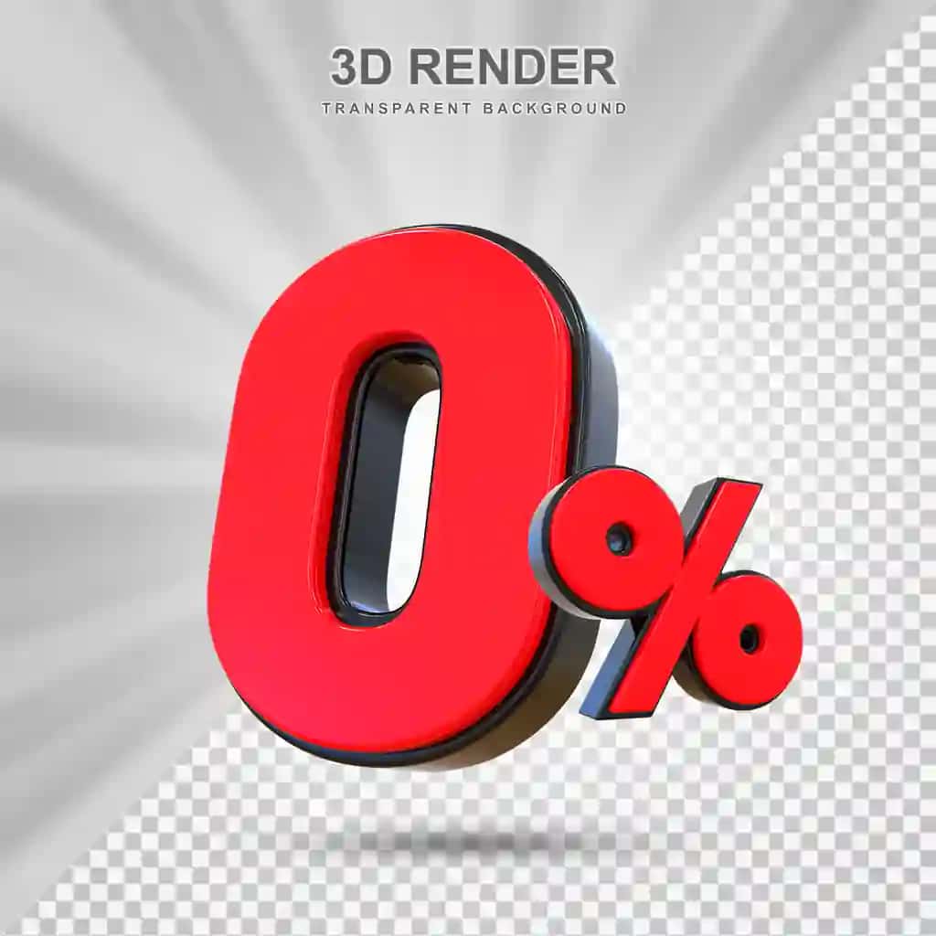 0 foiz chegirma qora juma raqami 3d | 0 percent off sale black friday number 3d
