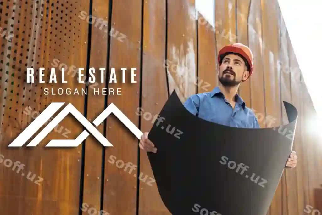 Erkak qattiq kaskat bilan qora varaq tutgan o'zgarayotgan | Man with hard hat holding black paper looking away