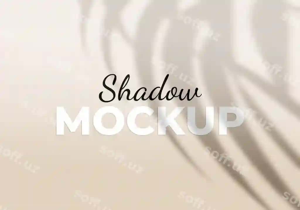 Palm yaproqlari soya qatlami mockup psd | Palm leaves shadow overlay mockup psd