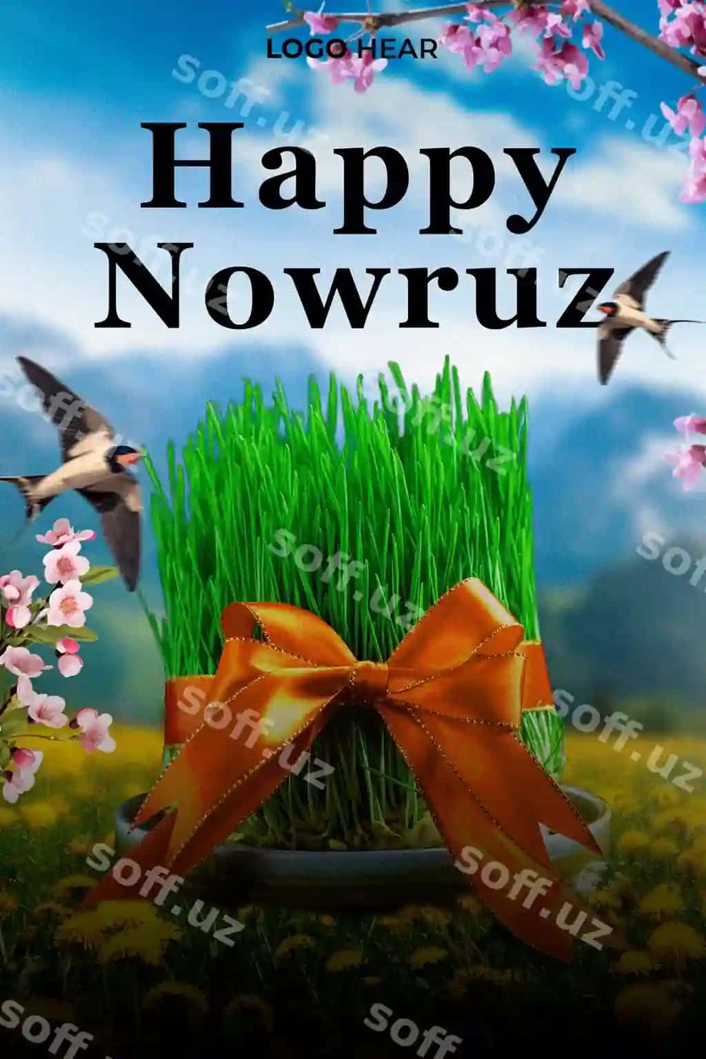 Baxirli Navro'z bayrami PSD posti | Happy nowruz holiday psd post