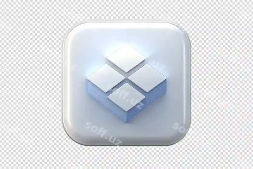 Dropbox ilova uch oʻlchovli oq ikonka png | Dropbox app 3d white icon png