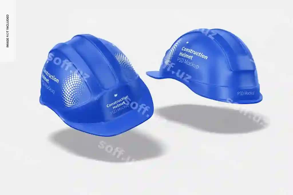 Qurilishboshqozonlari modeli suza | Construction helmets mockup floating