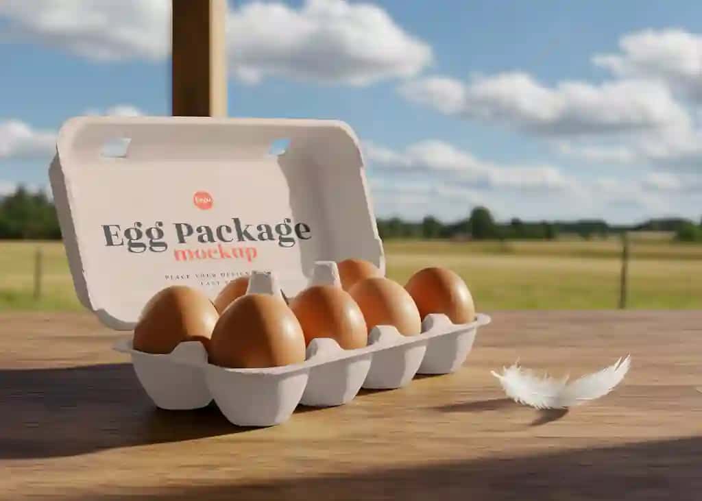 Karton tuxum paketining maketi | Cardboard egg package mockup