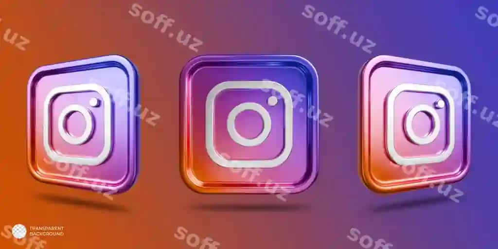 Instagram 3D logotipi metall | Instagram 3d logo metallic