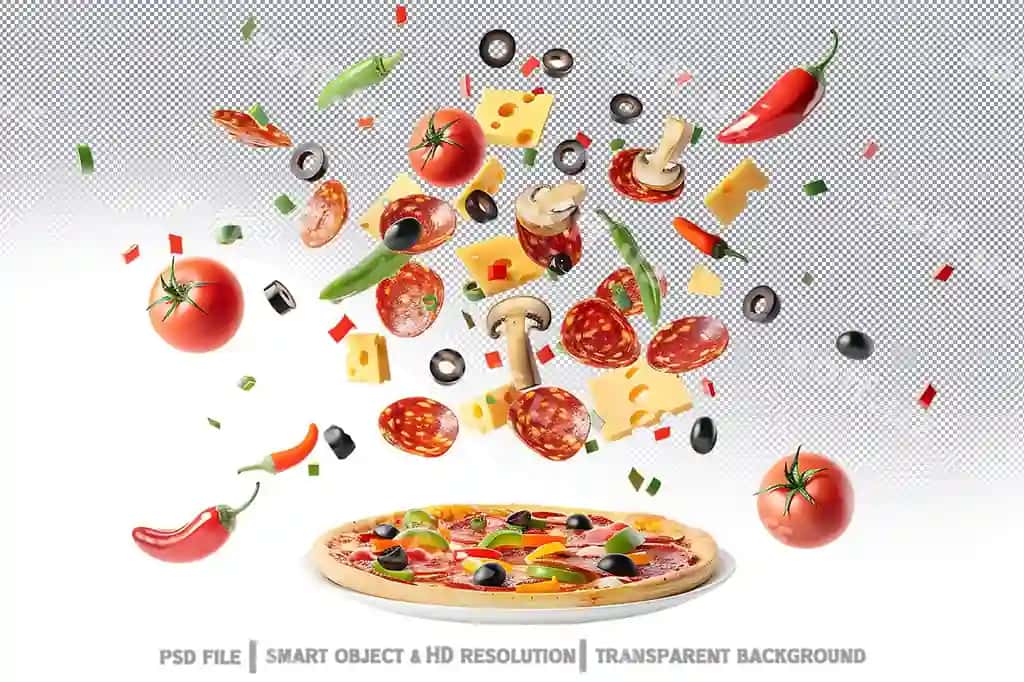 Misharif pizza uchuvchi toppinglar bilan | Delicious pizza with flying toppings