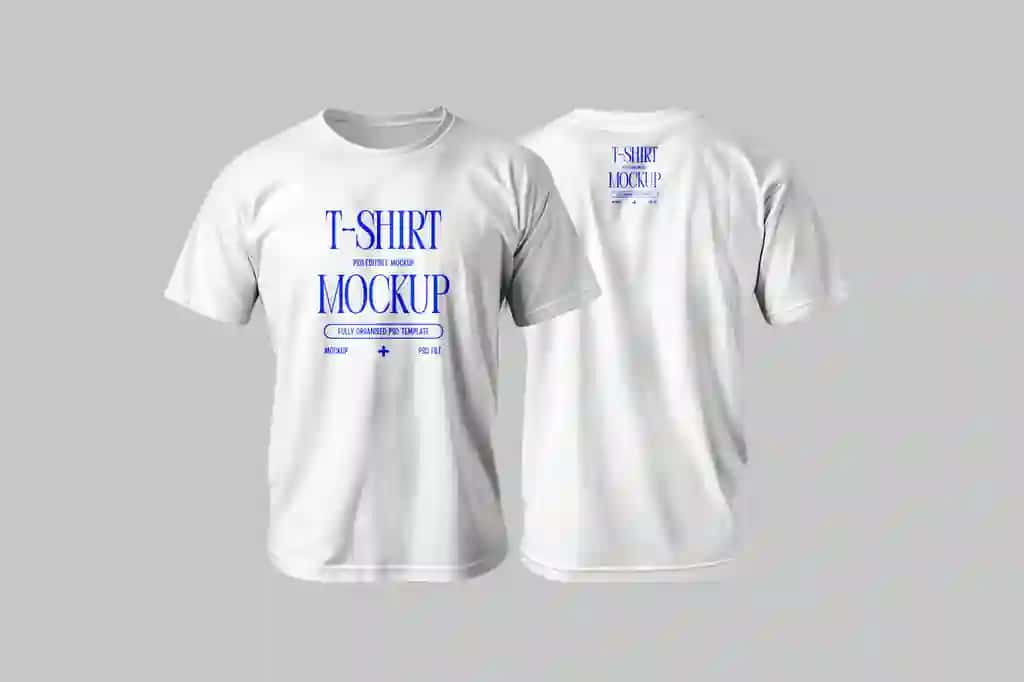 Haqiqiy oq futbolka maketi kiyim dizayni taqdimoti | Realistic white t shirt mockup apparel design presentation