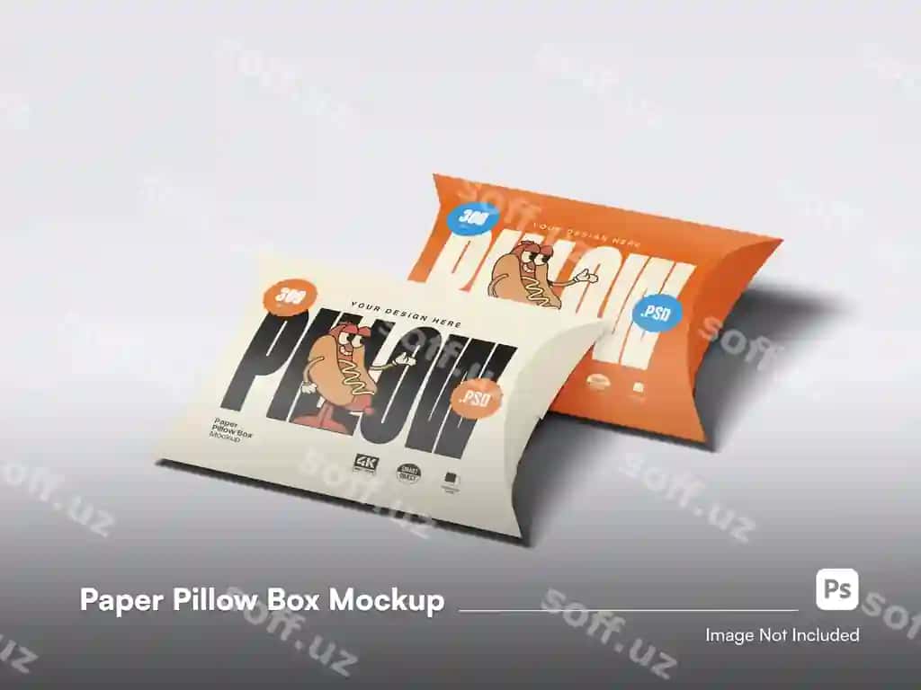 Zamonaviy pillo qutisi mockup qadoysh ilhomlanishi | Modern pillow box mockup packaging inspiration