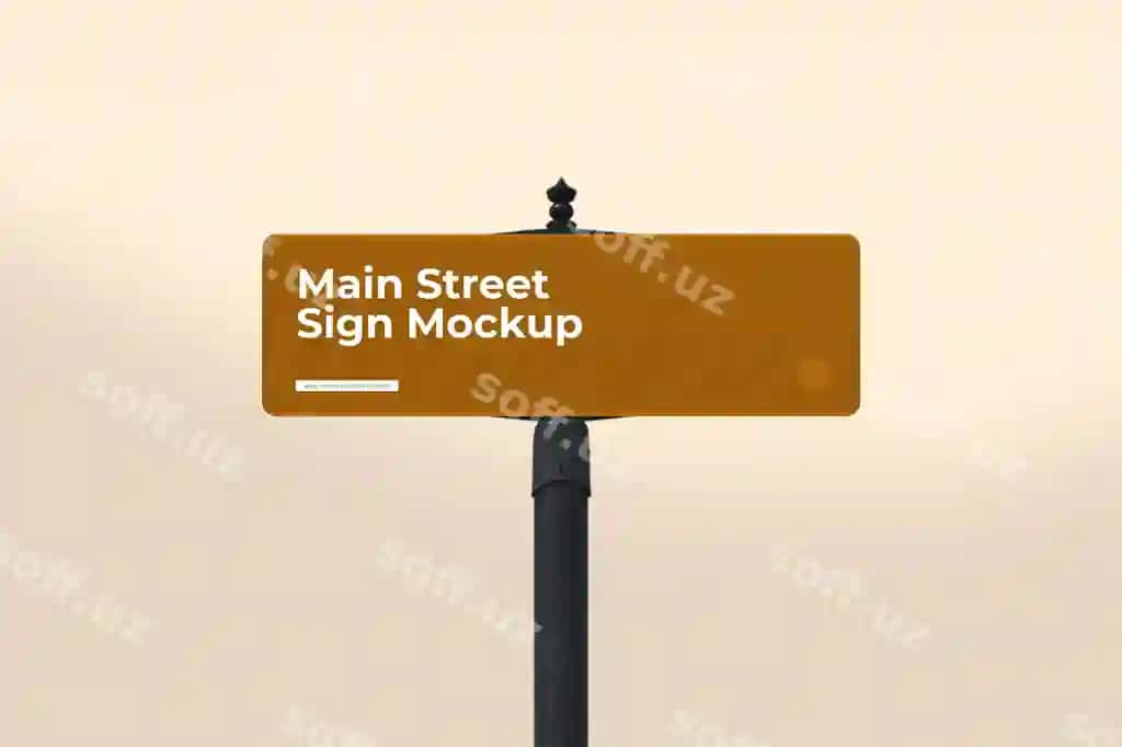 Ko'cha belgisi taxtasi maket ustuni | Street sign board mockup pole