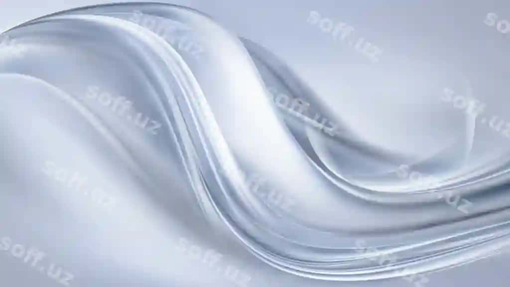 Silliq to'lqinli chiziqlar bilan mavhum oq fon | Abstract white background with smooth wavy lines
