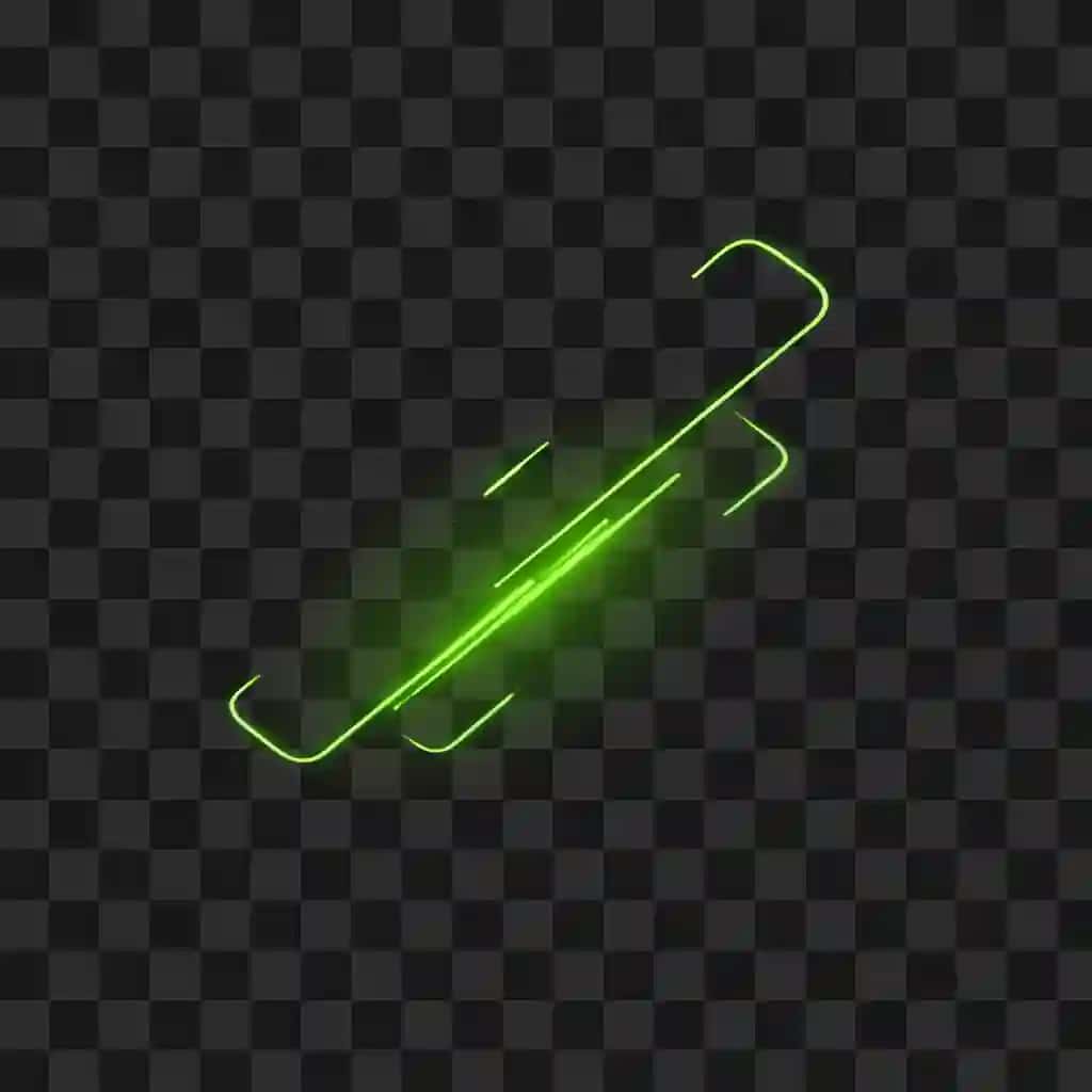 Futuristik yorug'lik chizig'i harakati bilan yashil neon porlayotgan chiziq effekti | Green neon glowing line effect with futuristic light streak motion