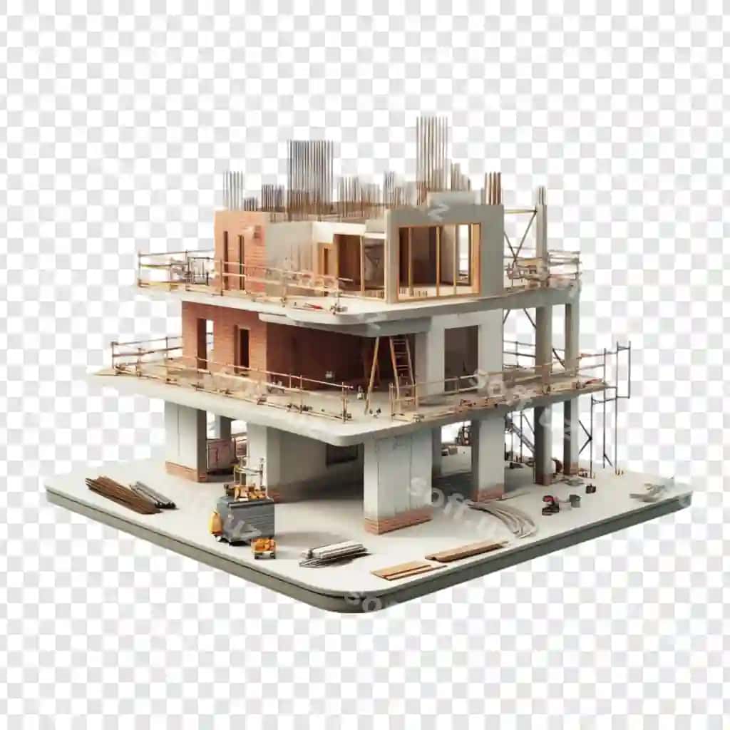 Qurilish 3d model zamonaviy ikki qavatli uy qurilishi | Construction 3d model modern twostory house construction