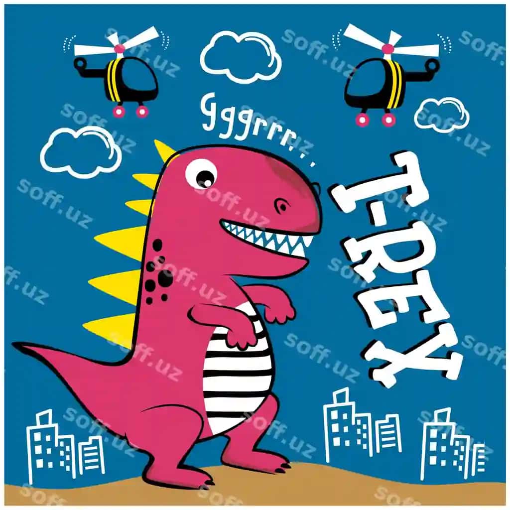 Dinosaurus shahar ustidan hujomtiruvchi gulbahor ajoyib hayvonlar kartun vektor illustratsiyasi | Dinosaurus attack city funny animal cartoon vector illustration