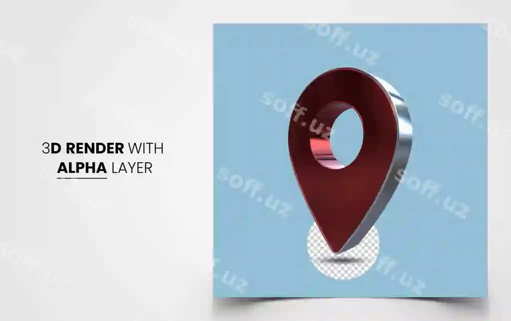 Qizil realistik 3D xarita PIN koʻrsatkich belgisi ajratilgan | Red realistic 3d map pin pointer icon isolated