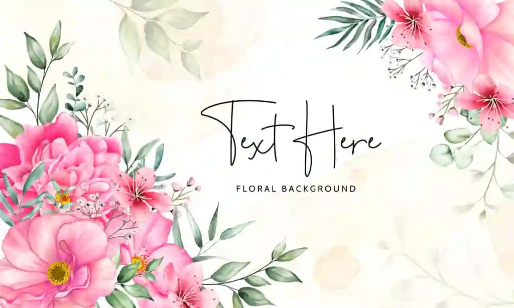 Chiroyli gul barglari tushirilgan gulli fon, akvarel to'plami | Floral background with beautiful flower leaves watercolor set