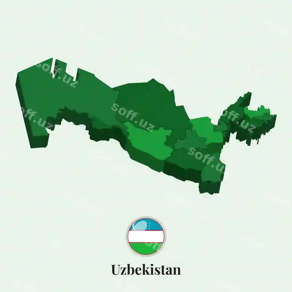 O'zbekistonning 3D xaritasi vektorli stok fotosuratlari dizaynlari | 3d map uzbekistan vector stock photos designs