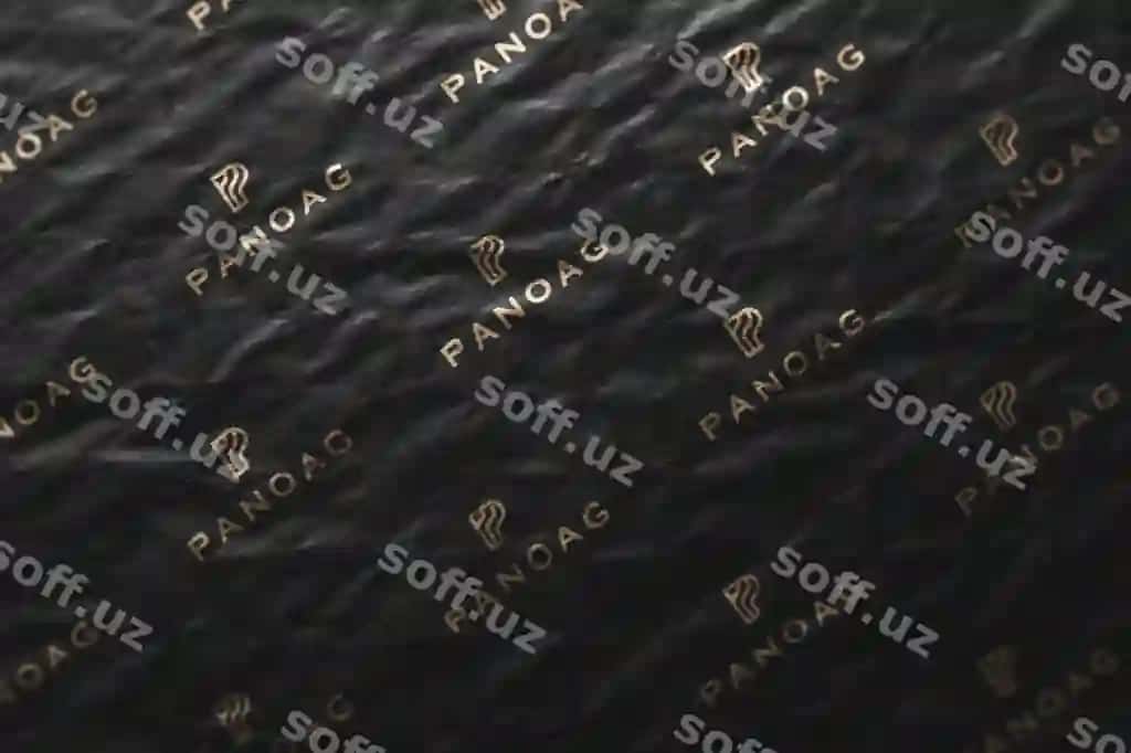 Logotip namunasi gulgan naqsh varaq qog'oz | Logo mockup wrinkled pattern cover paper